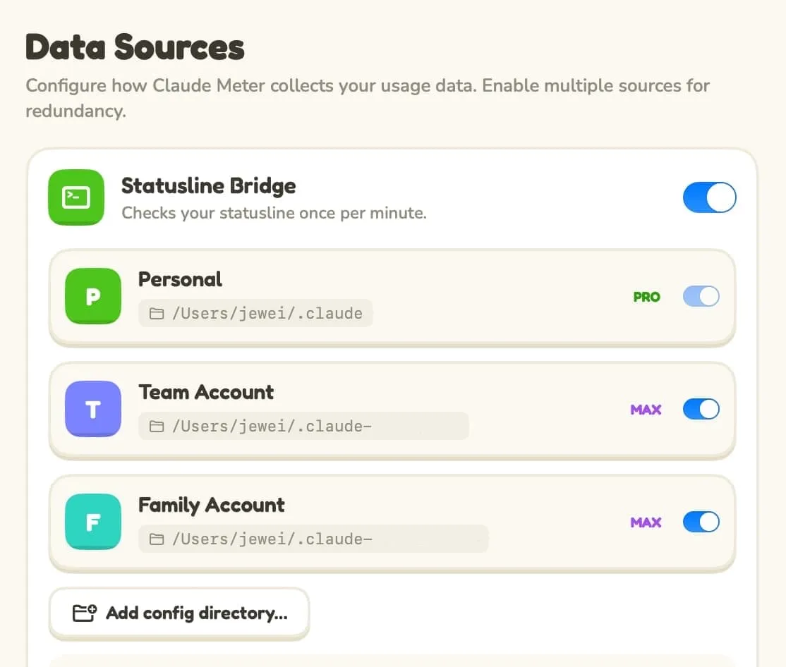 Per-account view