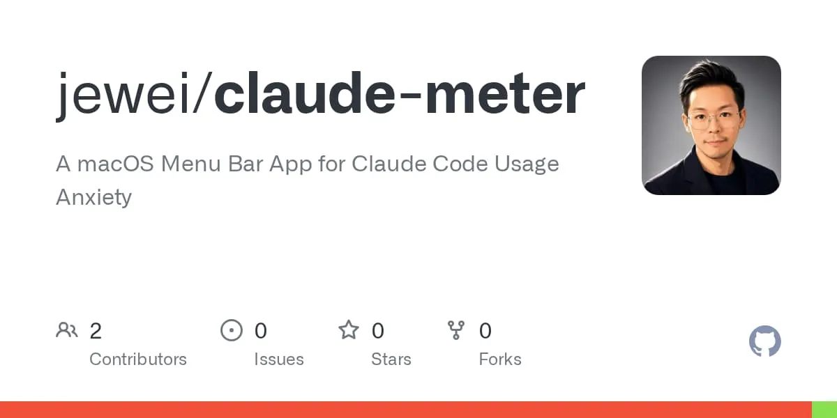 Claude Meter - A free, open-source macOS menu bar app Claude Meter GitHub
